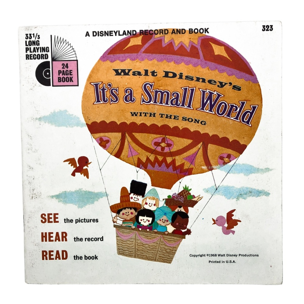 Disney Vintage 1968 It's a Small World Disneyland Book & Record Story Reader Set